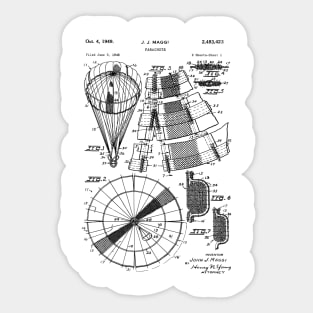 Skydiving Parachute Design Patent Print Sticker